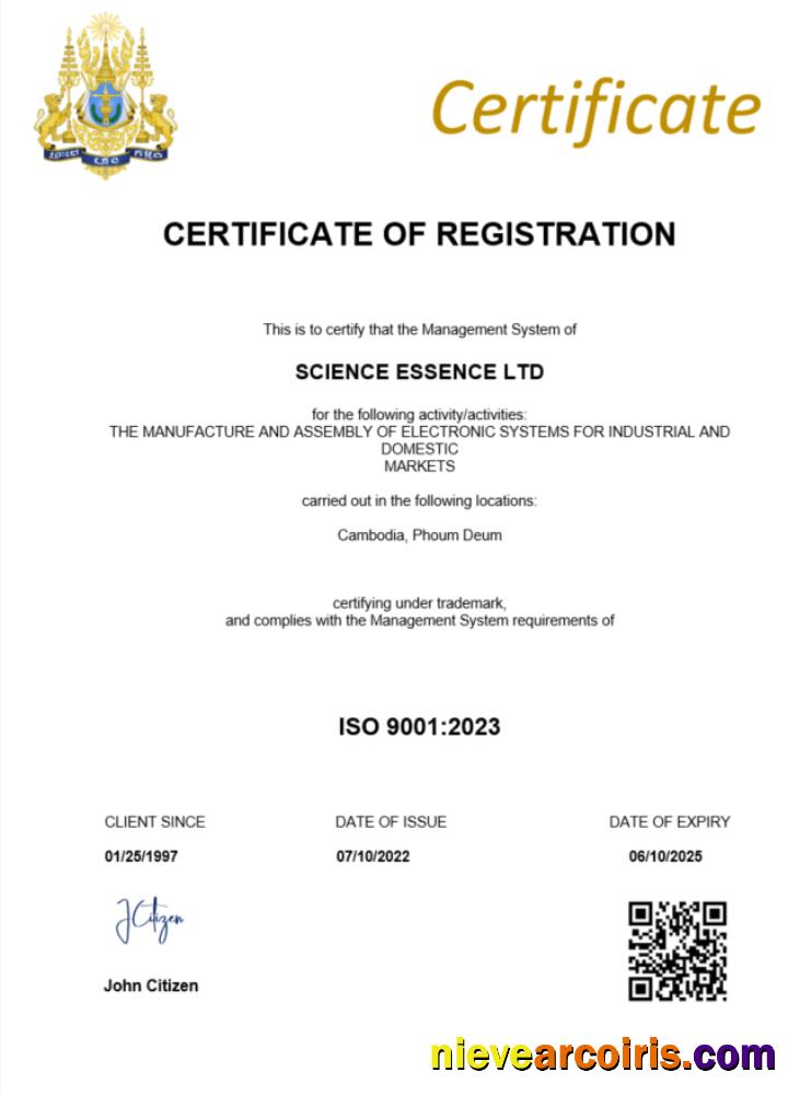 Professional Cambodia Certificate Of Registration Word And PDF Template