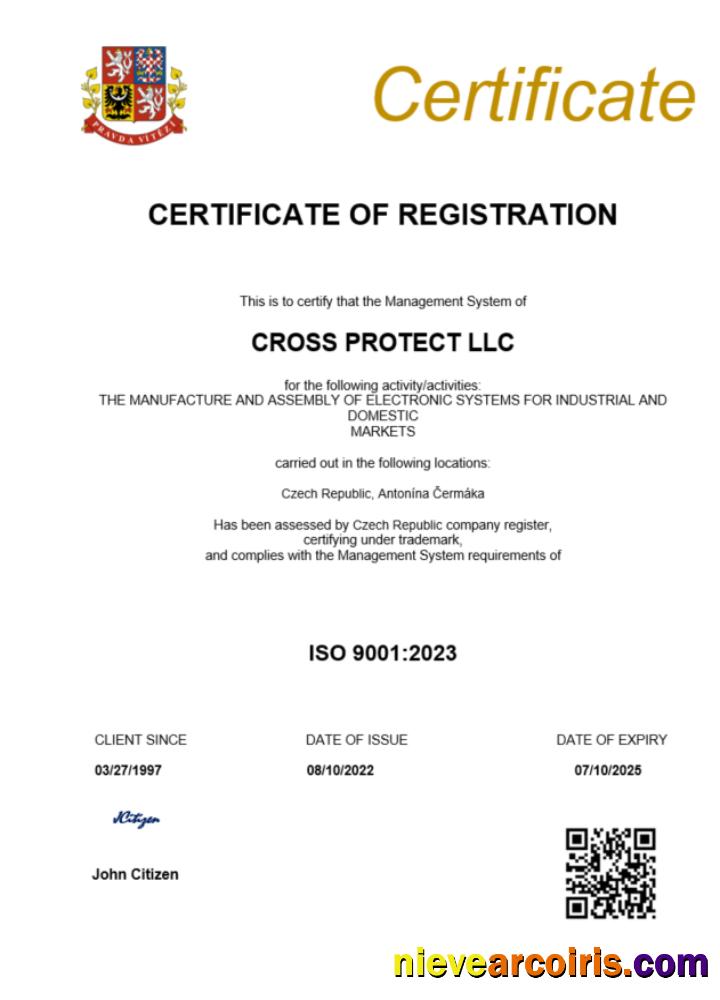 Premium Czech Republic Certificate Of Registration Word And PDF Template