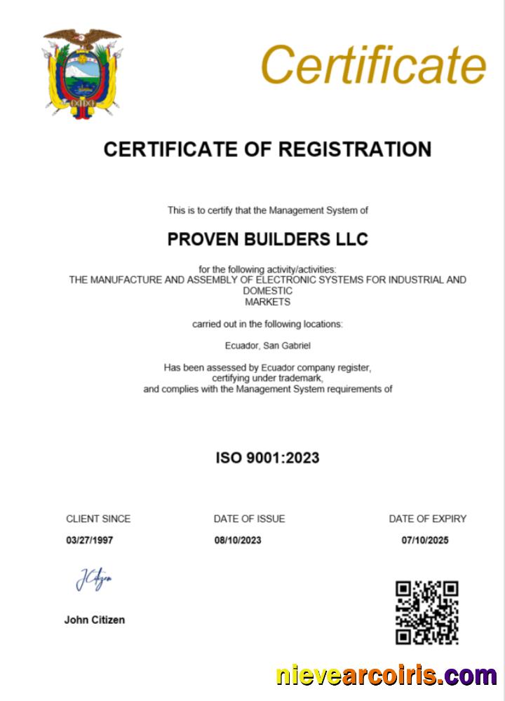 Editable Ecuador Certificate Of Registration Word And PDF Template