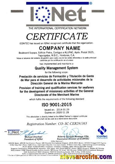 Honduras Certificate Of Registration Template