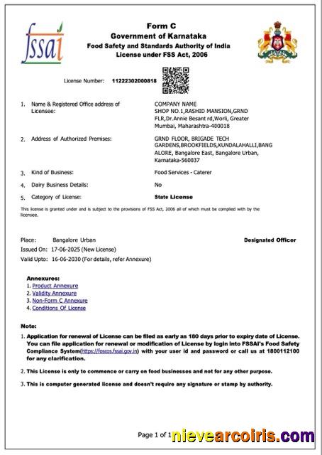 Editable India Karnataka Trading License Word And PDF Template