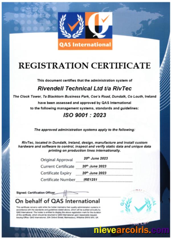 Professional Ireland Rivendell Technical Certificate Of Registration Word And PDF Template