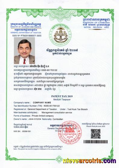 Kambodia Certificate Of Registration Preview