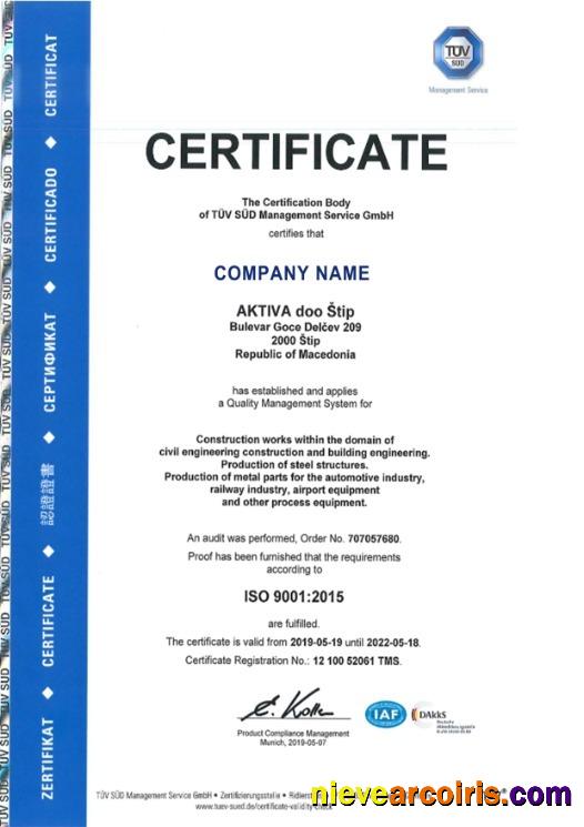 Macedonia Certificate Of Registration Photolook