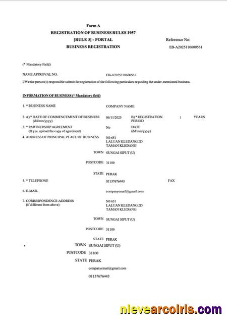 Premium Malaysia Business Registration Certificate Word And PDF Template, Version 2