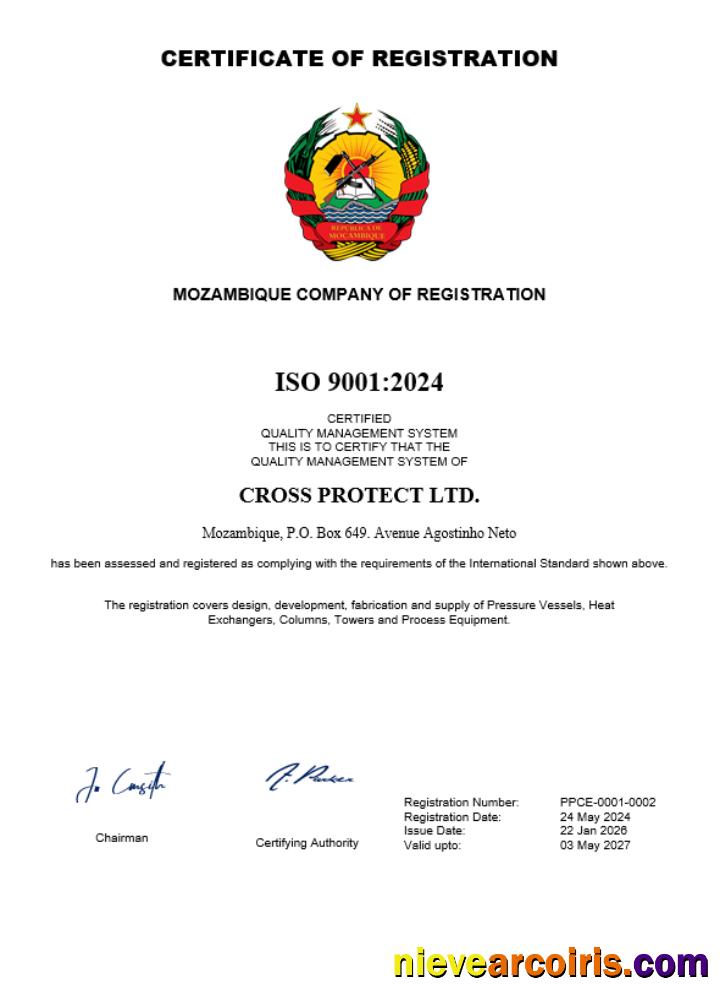 Editable Mozambique Company Registration Certificate Word And PDF Template