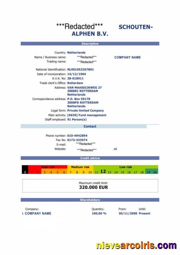 Netherlands Certificate Of Registration Preview
