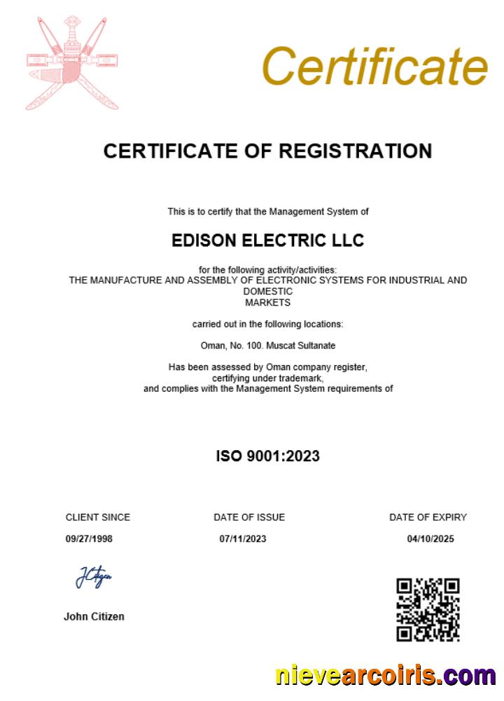 Editable Oman Business Registration Certificate Word And PDF Template