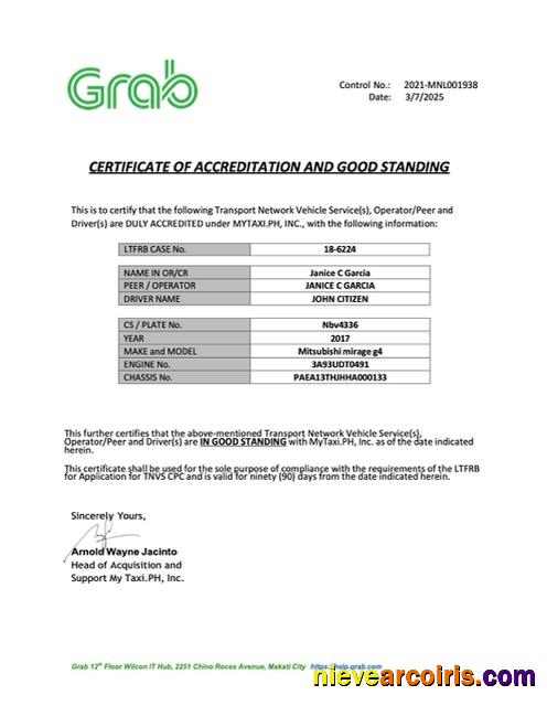 Editable Philippines Certificate Of Accreditation And Good Standing Word And PDF Template