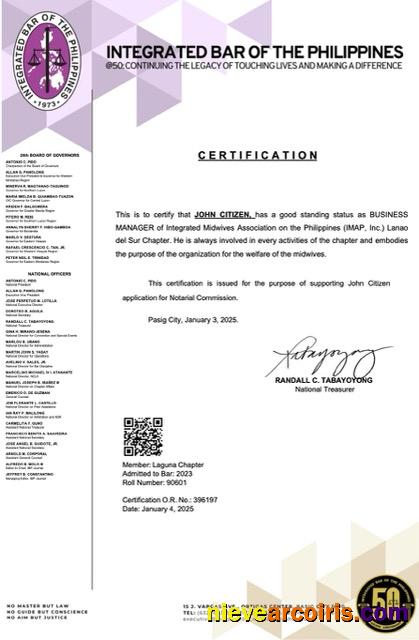 Premium Philippines Certificate Of Good Standing Word And PDF Template, Version 6