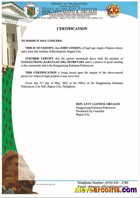 Realistic Philippines Certificate Of Good Standing Word And PDF Template, Version 8