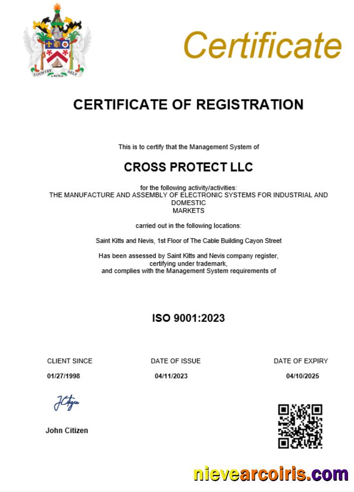 Premium Saint Kitts And Nevis Business Registration Certificate Word And PDF Template