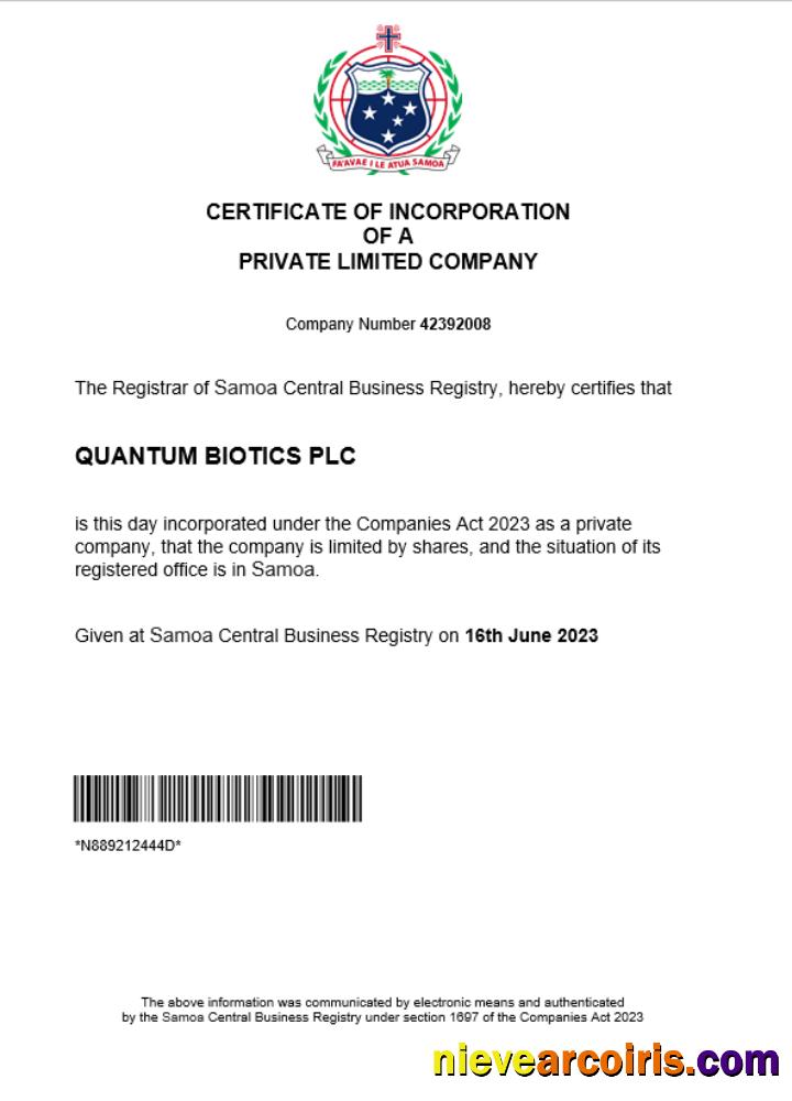 Professional Samoa Business Registration Certificate Word And PDF Template
