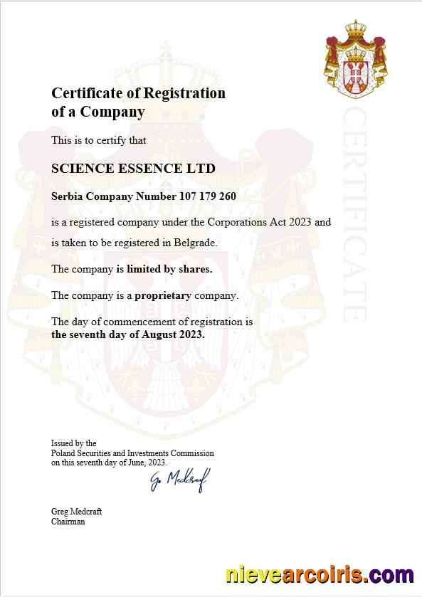 Professional Serbia Business Registration Certificate Word And PDF Template