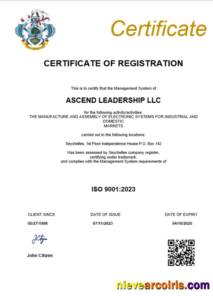 Premium Seychelles Business Registration Certificate Word And PDF Template