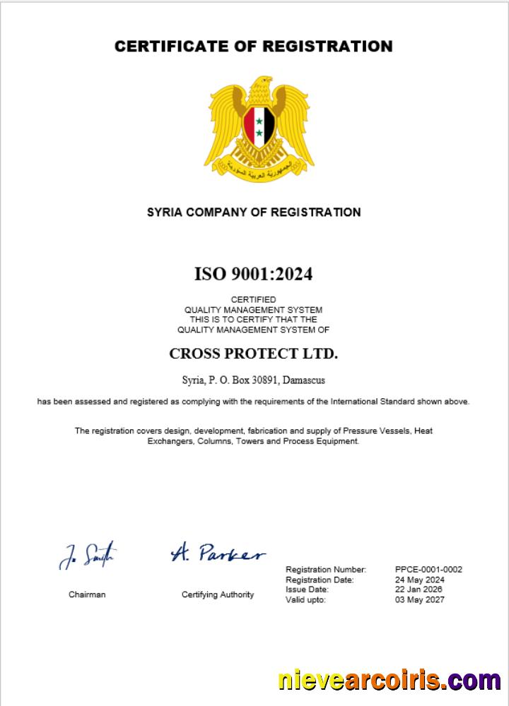 Realistic Syria Business Registration Certificate Word And PDF Template