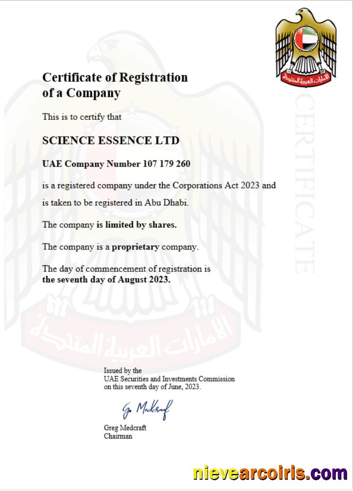 Realistic UAE Business Registration Certificate Word And PDF Template