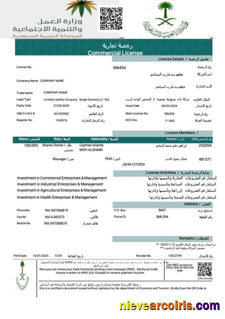 Realistic UAE Commercial License Word And PDF Template