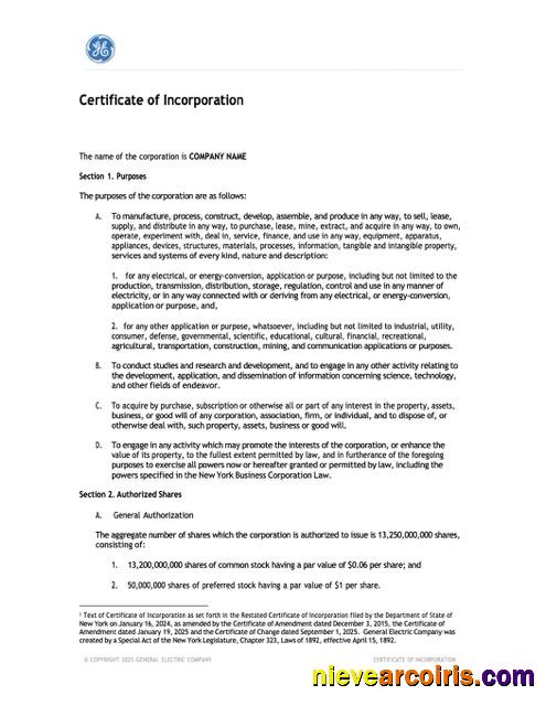 Premium USA New York Certificate Of Incorporation Word And PDF Template