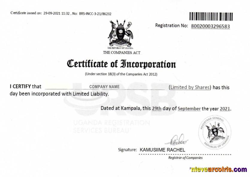 Uganda Certificate Of Incorporation Photolook
