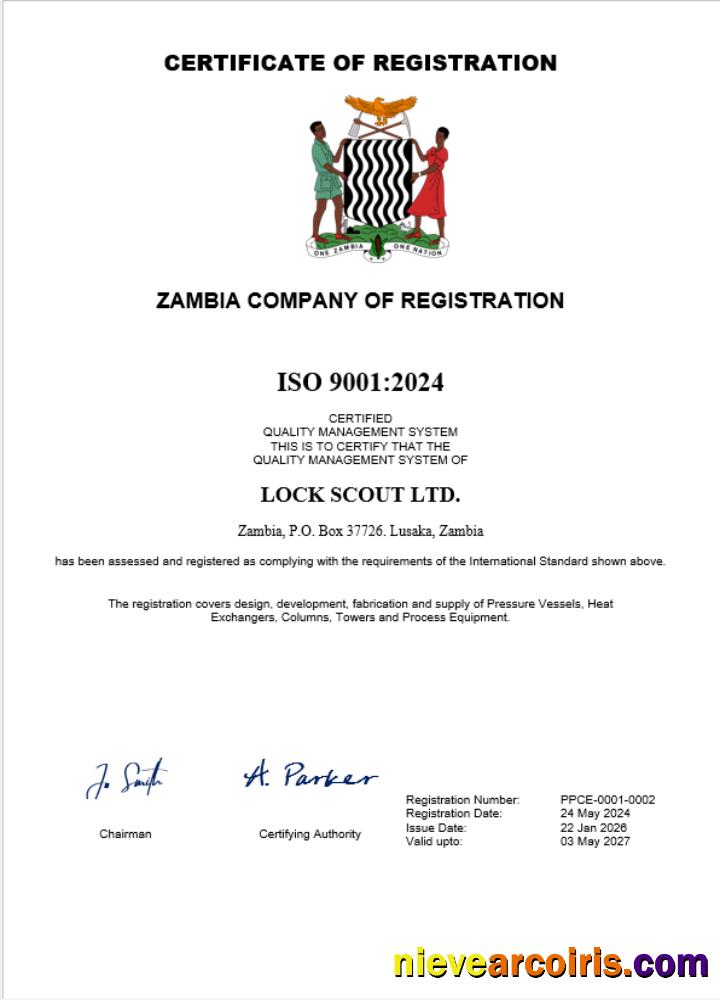 Editable Zambia Business Registration Certificate Word And PDF Template