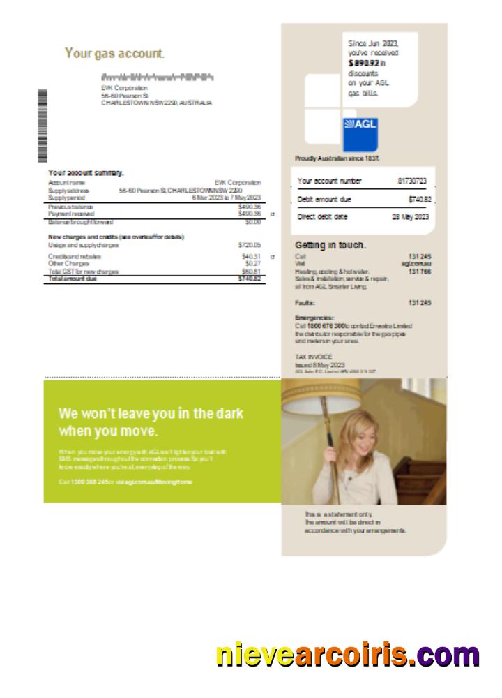 AGL Australia Gas Utility Business Bill, SCR Photolook