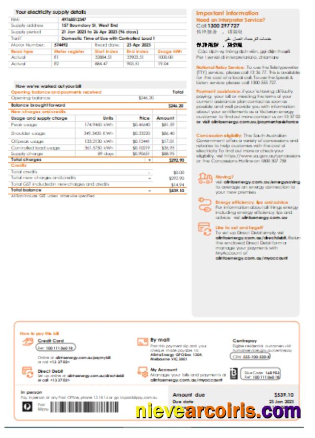 Alinta Energy Electricity Utility Business Bill, Page 2, SCR Preview