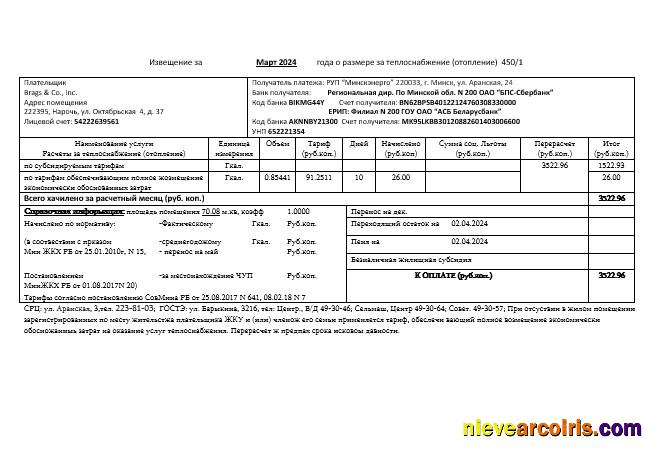 Editable Belarus Minsk Energo Business Utility Bill Template In Word And PDF Format, Fully Editable