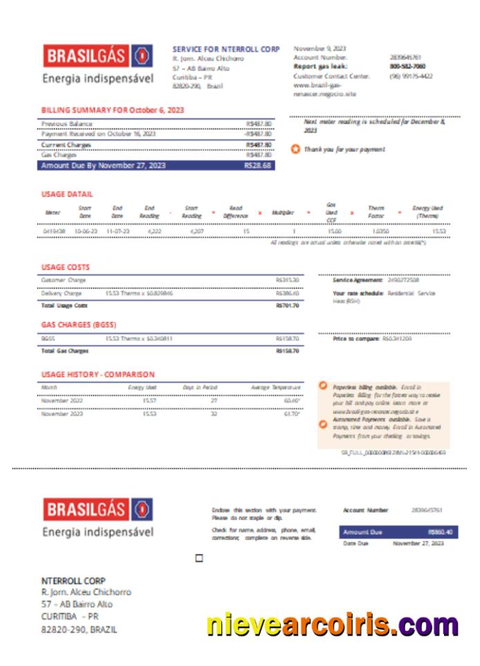 Brazil Gas Utility Business Bill, SCR Sample