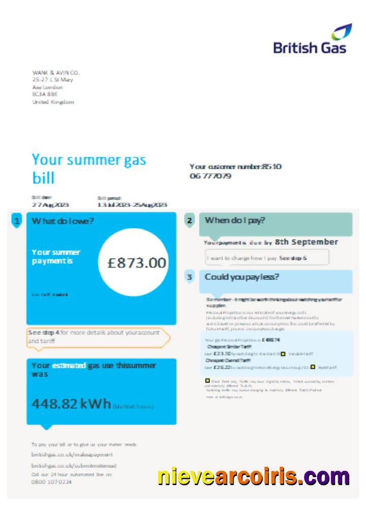 British Gas Utility Business Bill, SCR, Page 1 Photolook