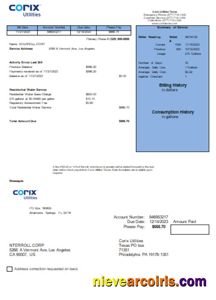 Corix Utilities Business Bill, SCR Photolook