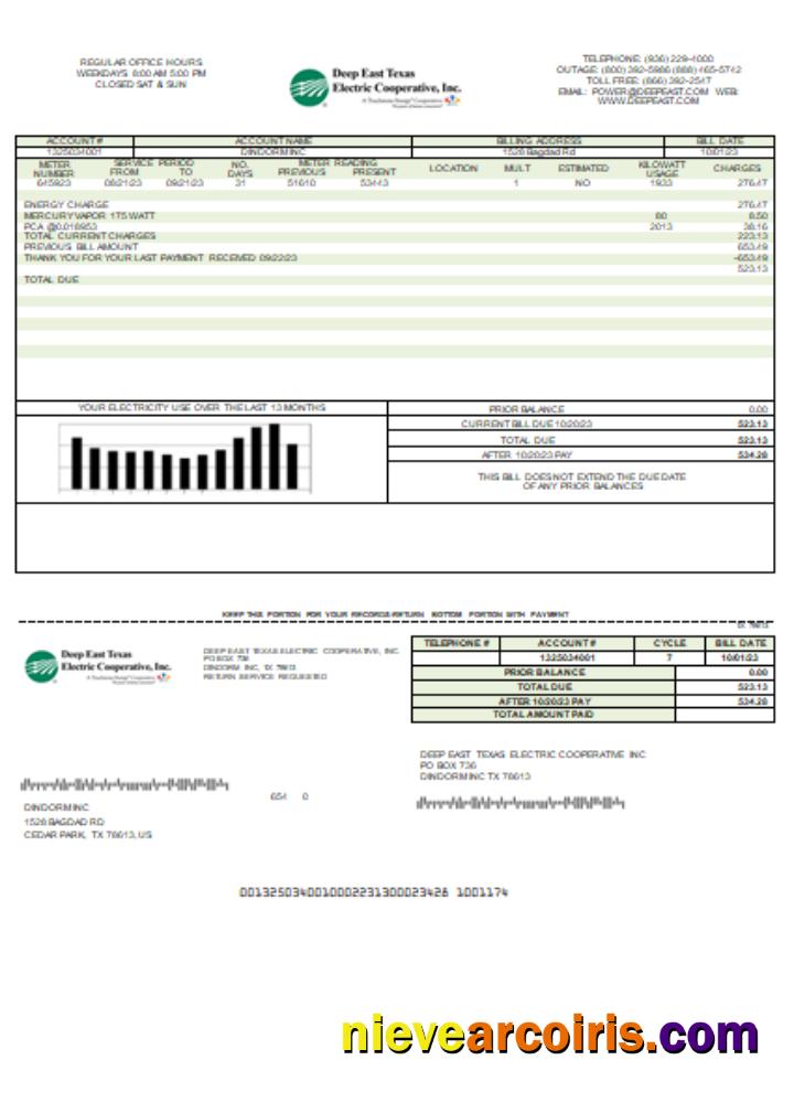 Deep East Texas Electric Utility Business Bill, SCR Template