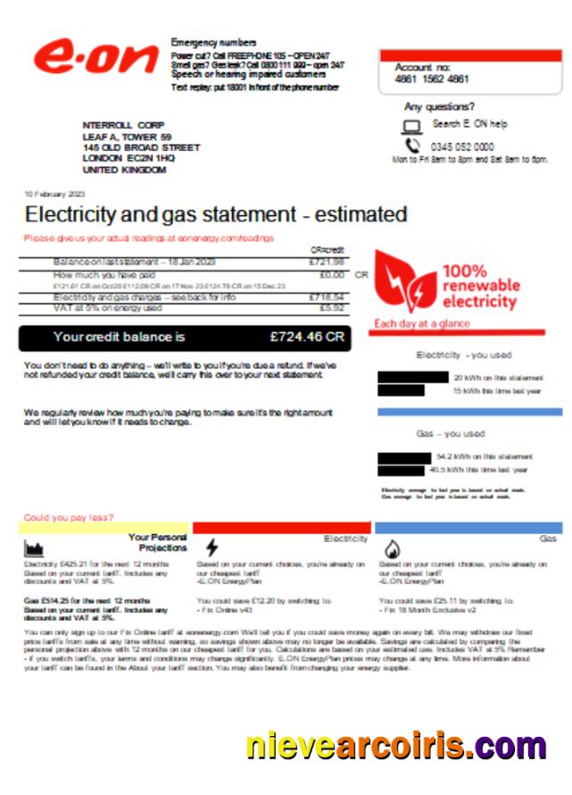 E.ON UK Utility Business Bill, SCR1 Preview