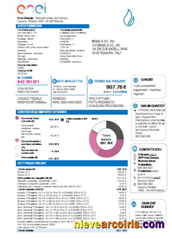 Enel Energia Utility Business Bill, SCR Preview