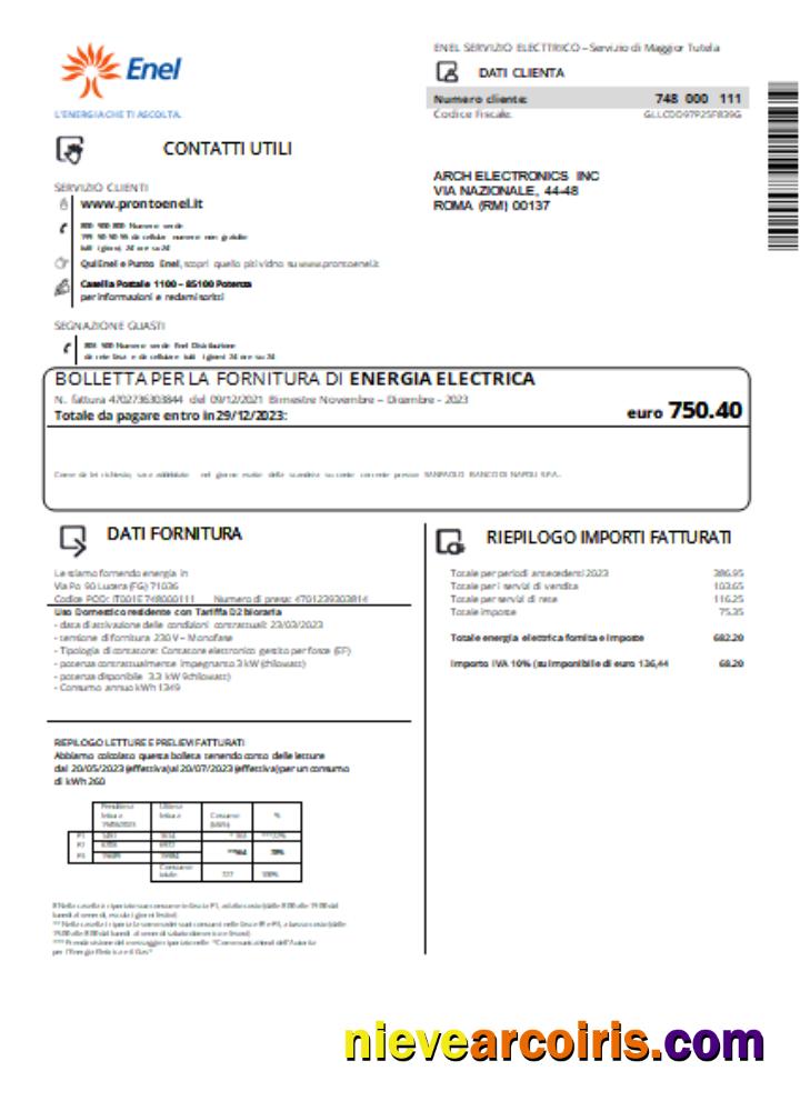 Enel Electricity Utility Business Bill, SCR Preview