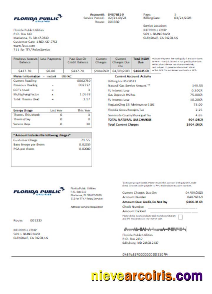 Florida Public Utilities Utility Business Bill, SCR Template