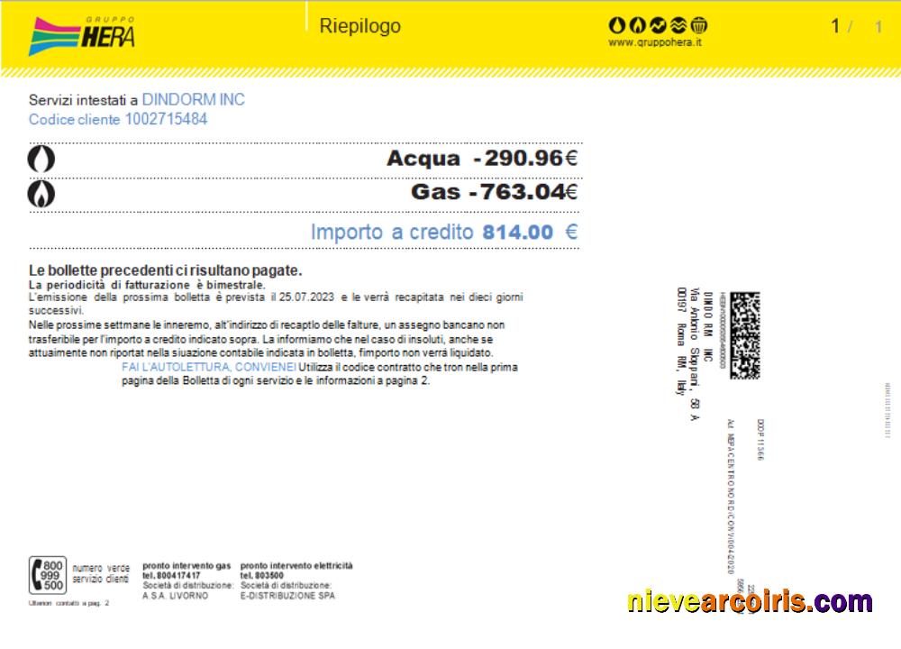 Gruppo Hera Utility Business Bill, SCR Template