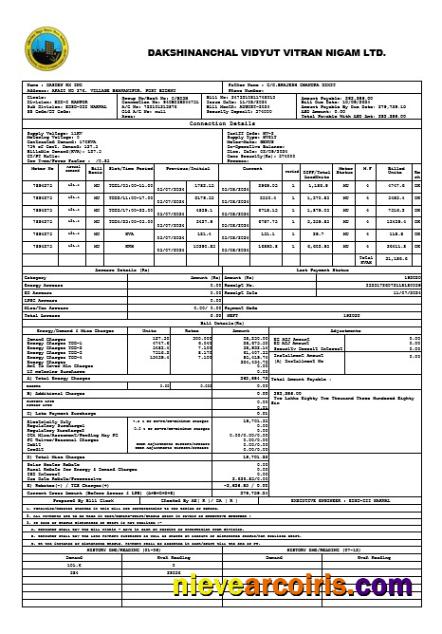 Professional INDIA DVVNL Business Utility Bill Word And PDF Template