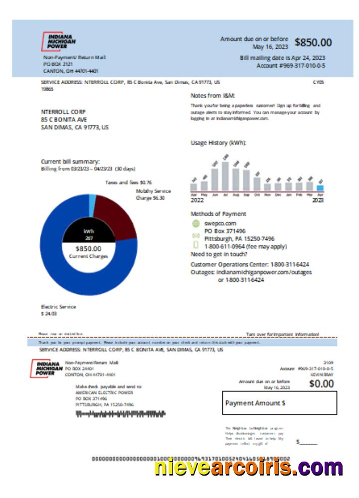Indiana Electricity Utility Business Bill, SCR Template