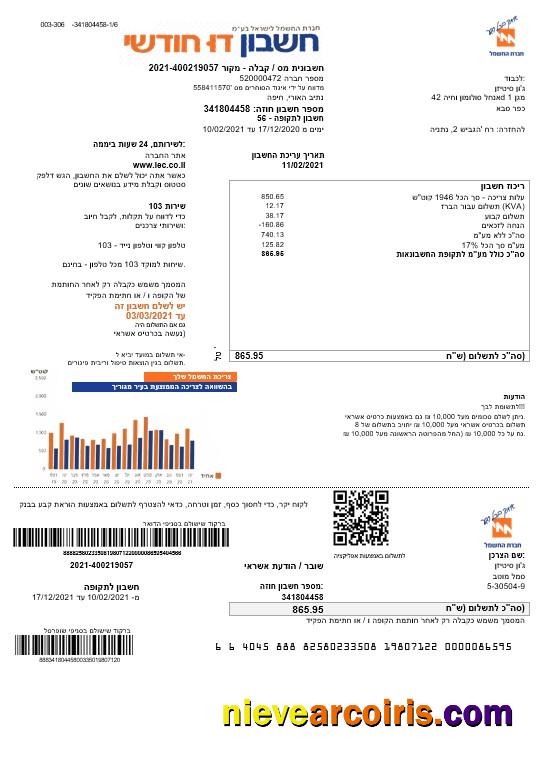 Israel Electric Corporation (Hebrew) Template