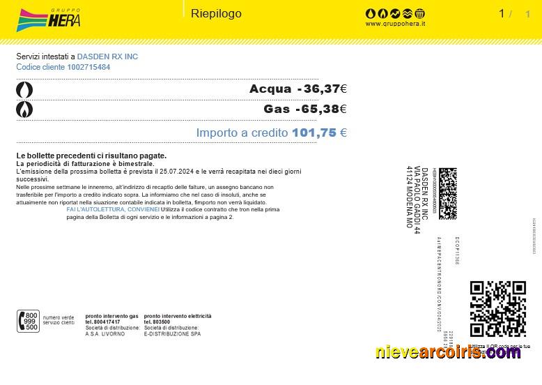Premium Italy Gruppo Hera Business Utility Bill, Word And PDF Template