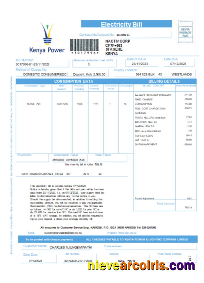 Kenya Power Utility Business Bill, SCR Photolook