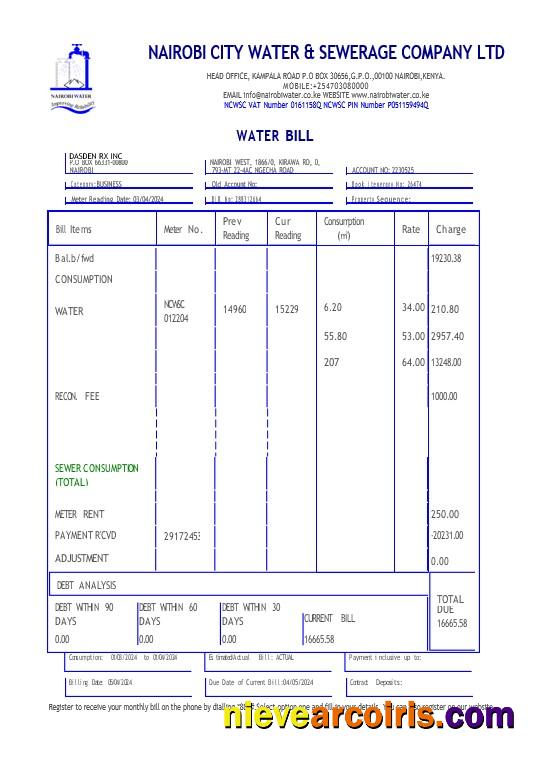 Korea Eximbank Business Utility Bill In Word And PDF Formats, Good For Address Prove Sample