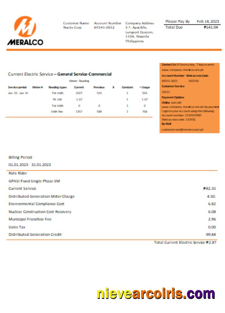 Manila Electric Company (Meralco) Electricity Utility Business Bill SCR Preview