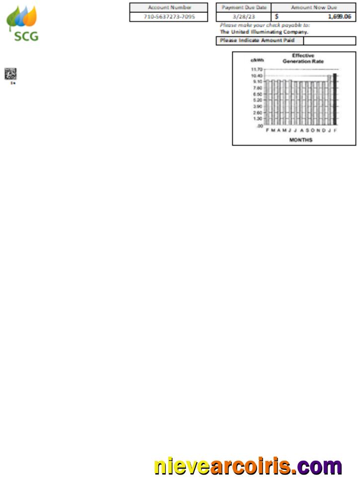 Massachusetts Chelsea SCG The United Illuminating Company Utility Business Bill SCR, Page 2 Preview