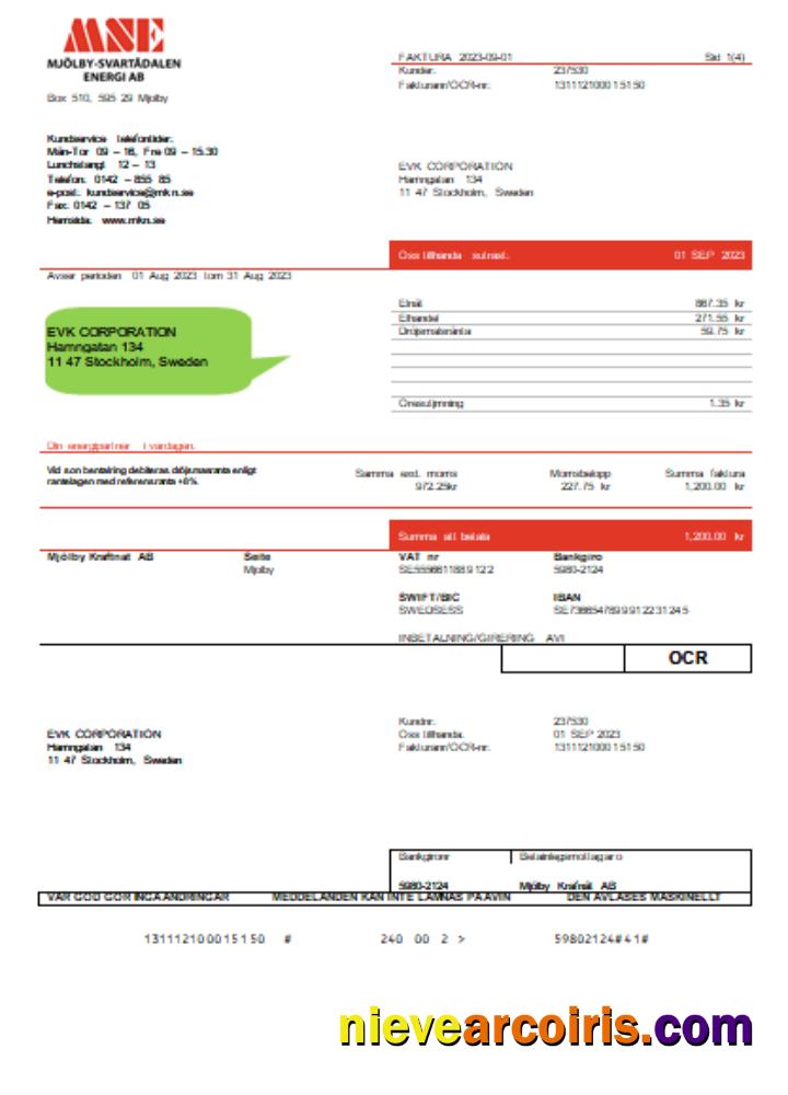 Mjölby Kraftnat AB Utility Business Bill SCR Photolook