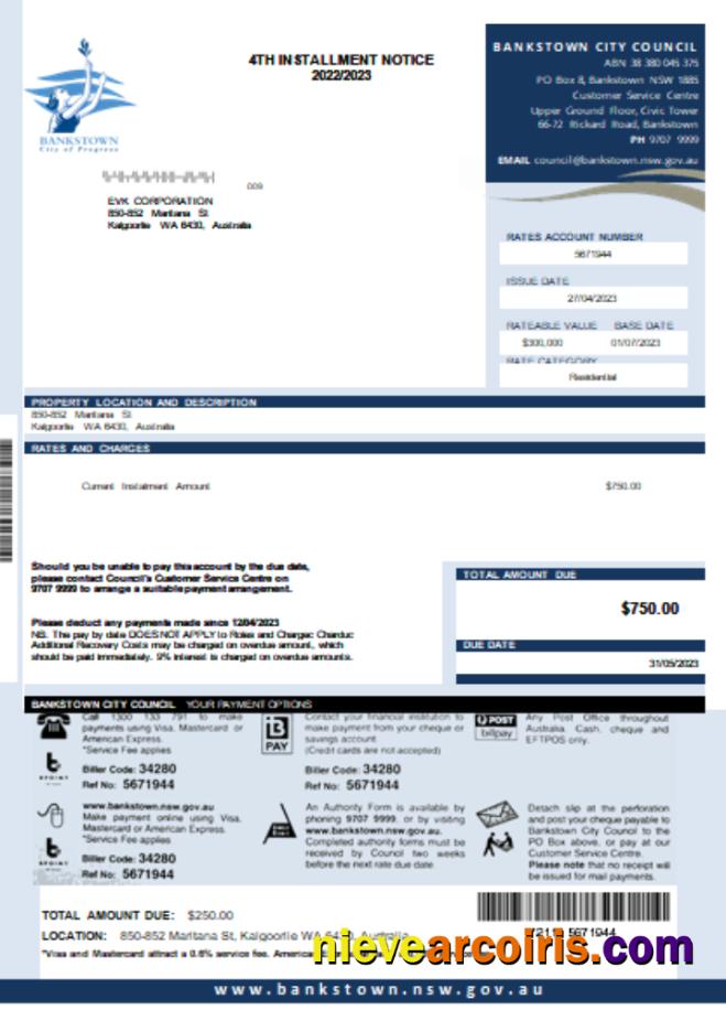NSW Bankstown City Council Utility Business Bill, SCR Preview