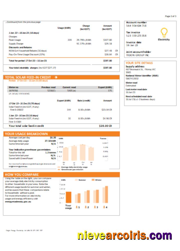 New South Wales (NSW) Origin Electricity Utility Business Bill, SCR, Page 3 Photolook