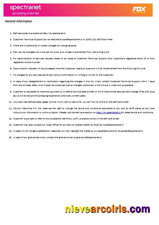 Nigeria Spectranet Amazing Internet Internet Business Utility Bill Word And PDF Formats, 3 Pages Sample