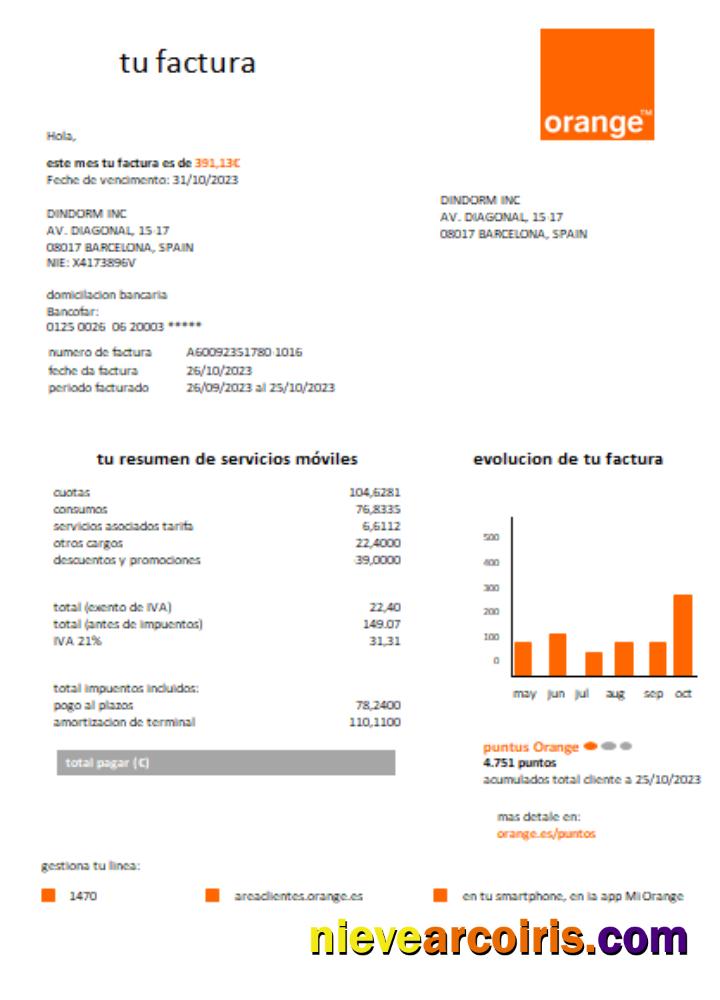 Orange Spain Utility Business Bill, SCR Photolook
